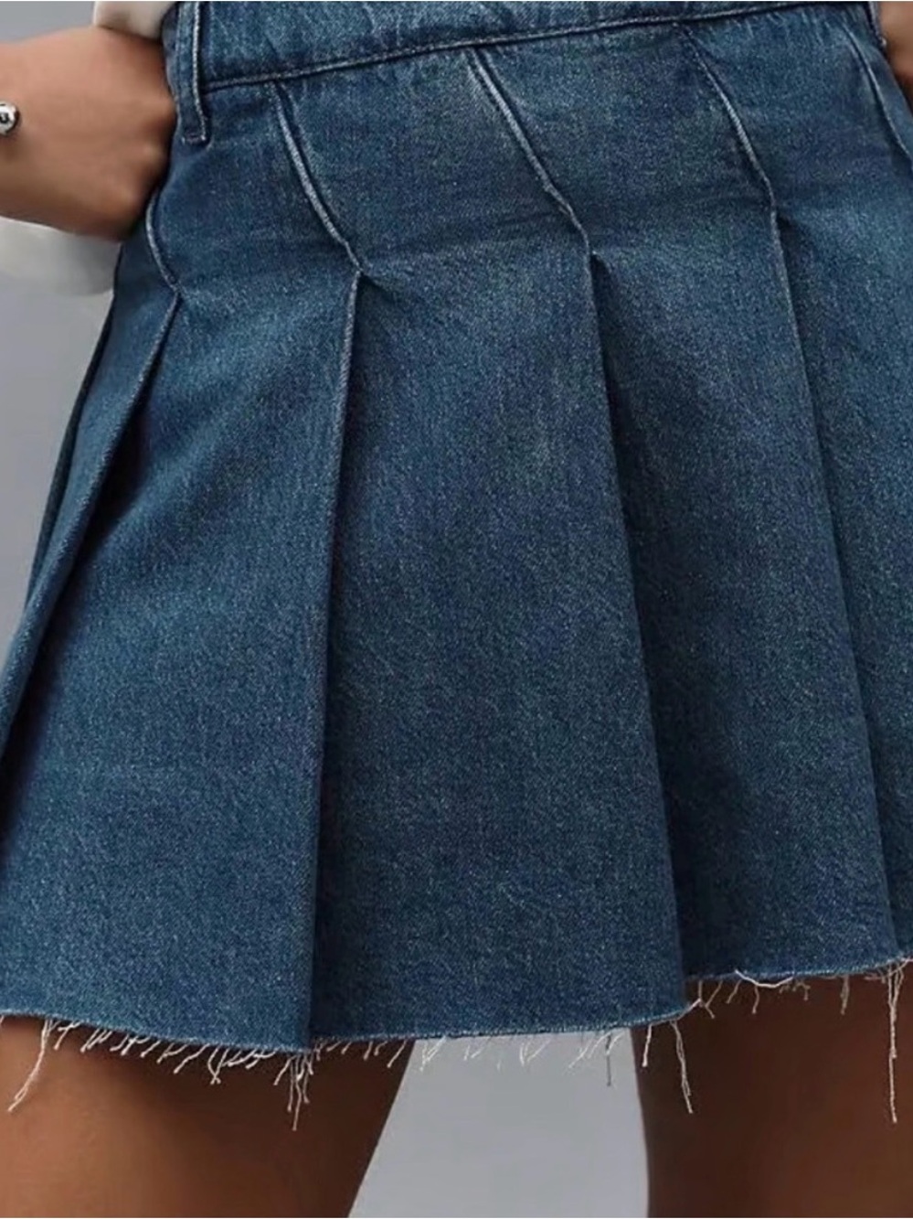 Anthropology PILCRO Denim Pleated Mini Skort, NWOT, $128 Retail